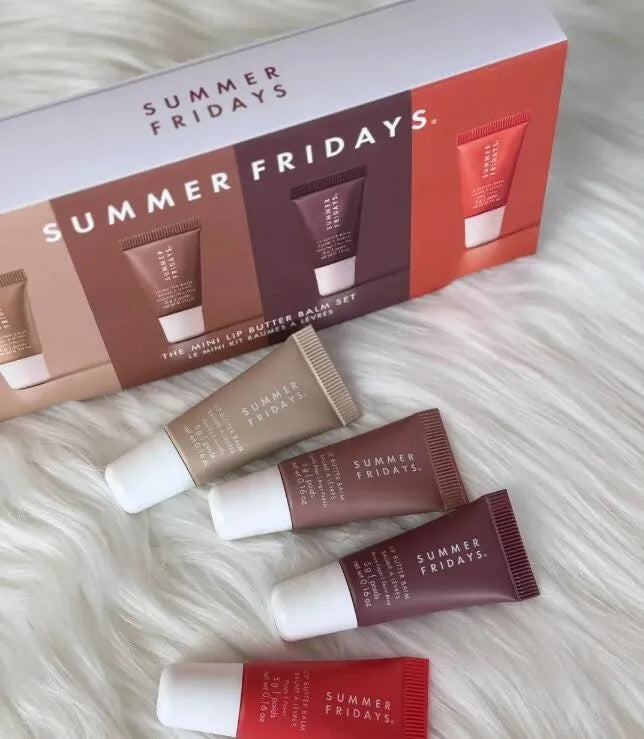 Makeup Lip Butter Balm Set 4pcs Summer Fridays Lipgloss 5g Mini Gift Box Moisturize Smooth Oil Jelly Lipstick Lip Gloss