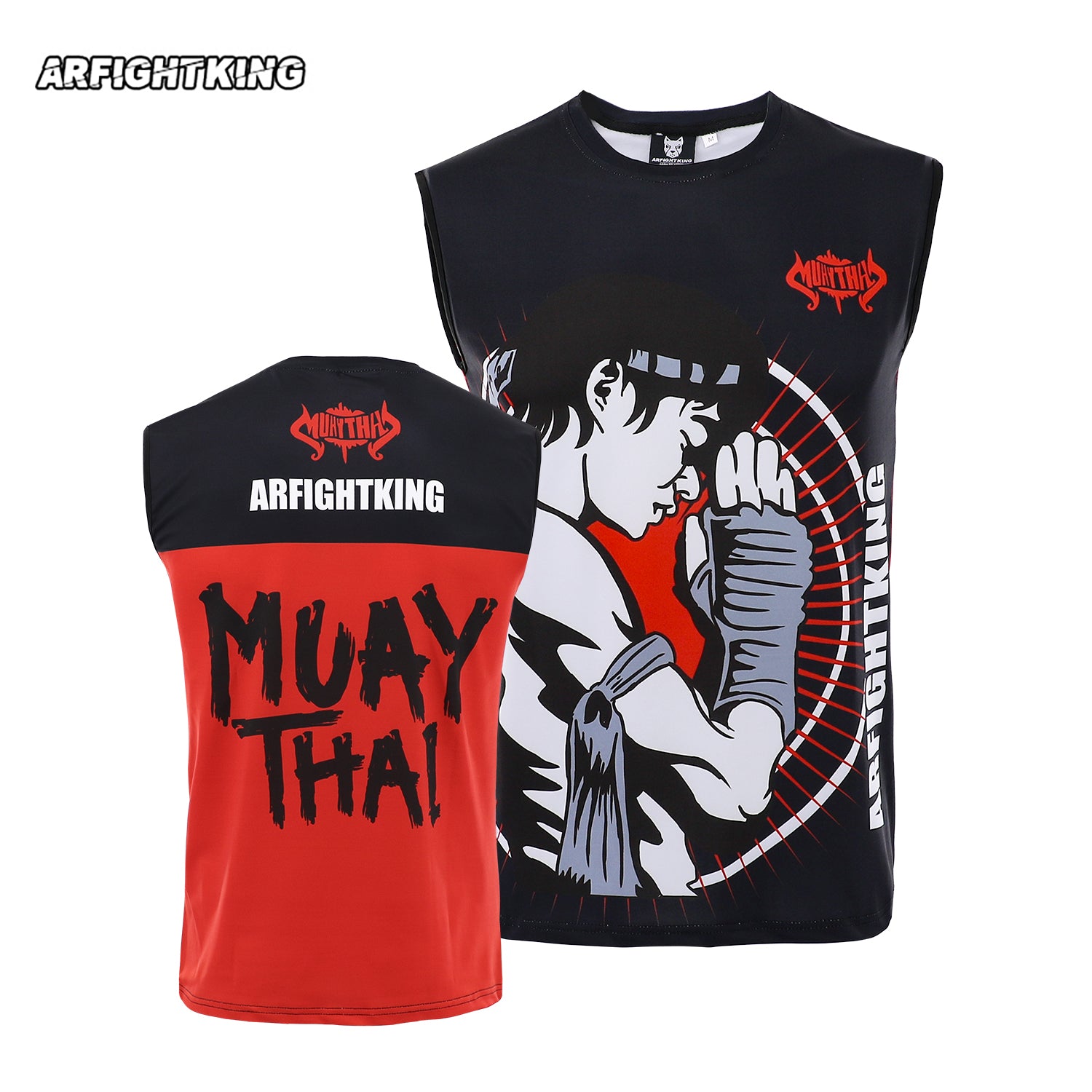MMA Muay Thai Gift Sleeveless T Summer Fitness Men&#039;s Short Round Neck Men&#039;s Casual Quick Drying 3D Printing MMA Sweatshirt Breathable Elas