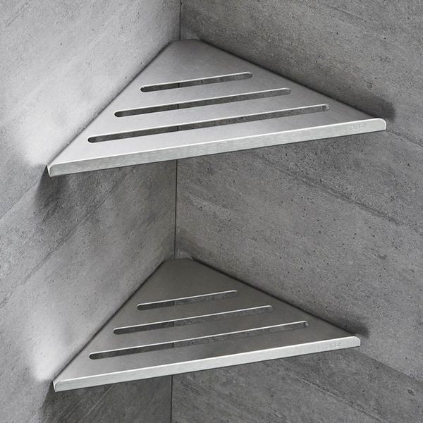 Bathroom Shelves Bathroom Wall Corner Shelf Shower Room Wall Mounted Shampoo Holder Stainless Steel Heavy Duty Storage Triangle Corner Stand