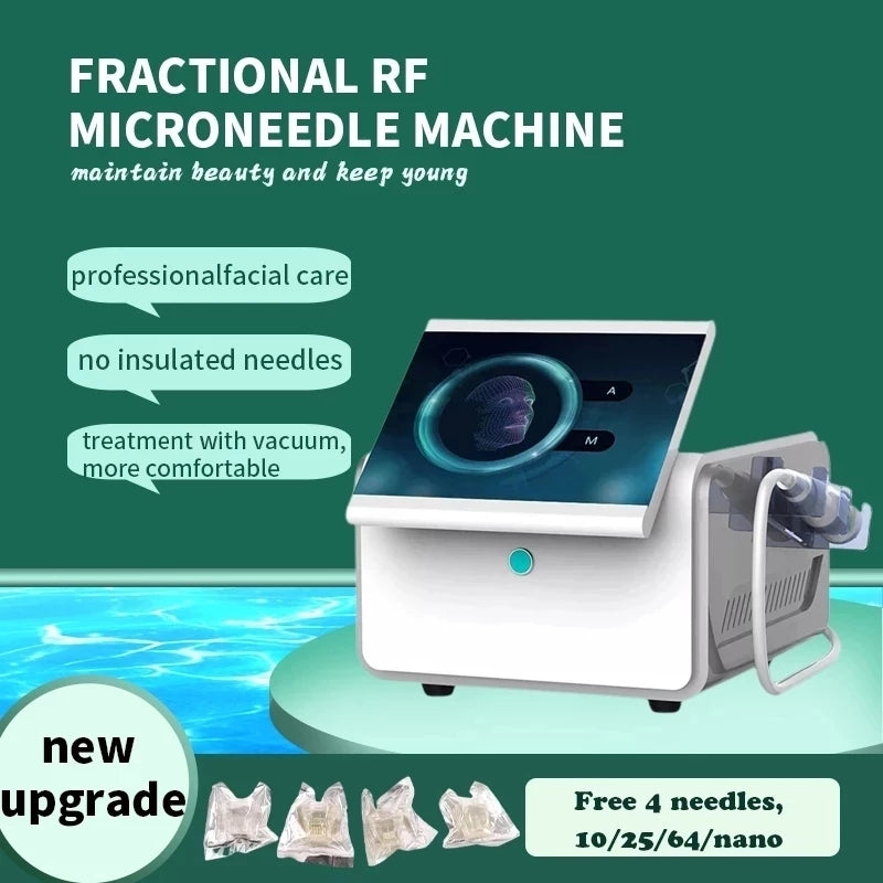 Professional Gold RF Microneedle Skin Care Device For Facial Rejuvenation, Wrinkle Treatment and Skin Lifting Beauty Salon Equipment