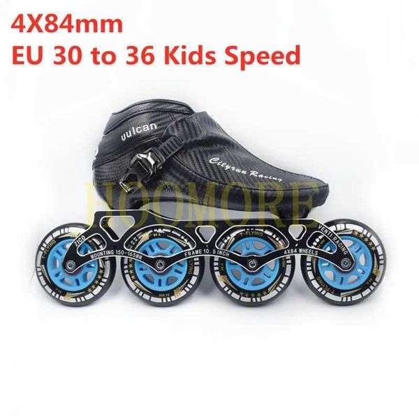 Inline Roller Skates Kids 4 wheels 84mm inline speed skates shoes 6 layers carbon fiber kid speed skating shoes boys girls roller skate pati