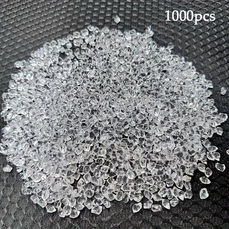TEMU 1000pcs Clear Transparent Acrylic Cubes - 7mm Small Synthetic Gemstones For Vase Filling, Centerpieces, Photo Props, Wedding, Birthday,