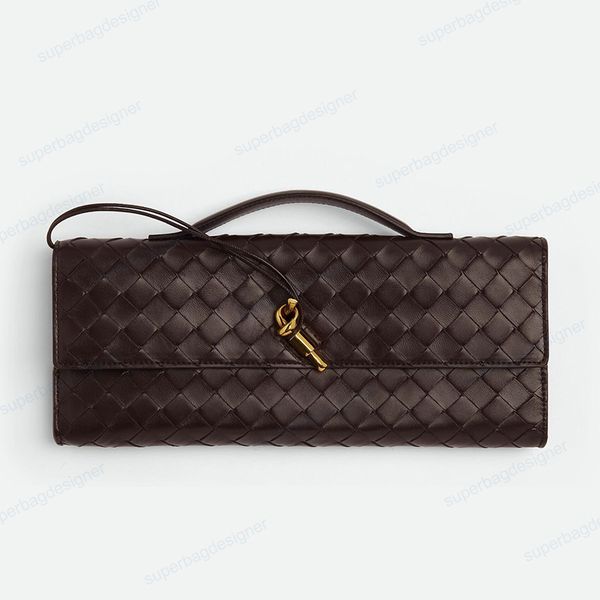 7A designer clutch evening bag weave crochet clutch handbag genuine leather calfskin women lady bag mirror quality purse 31cm