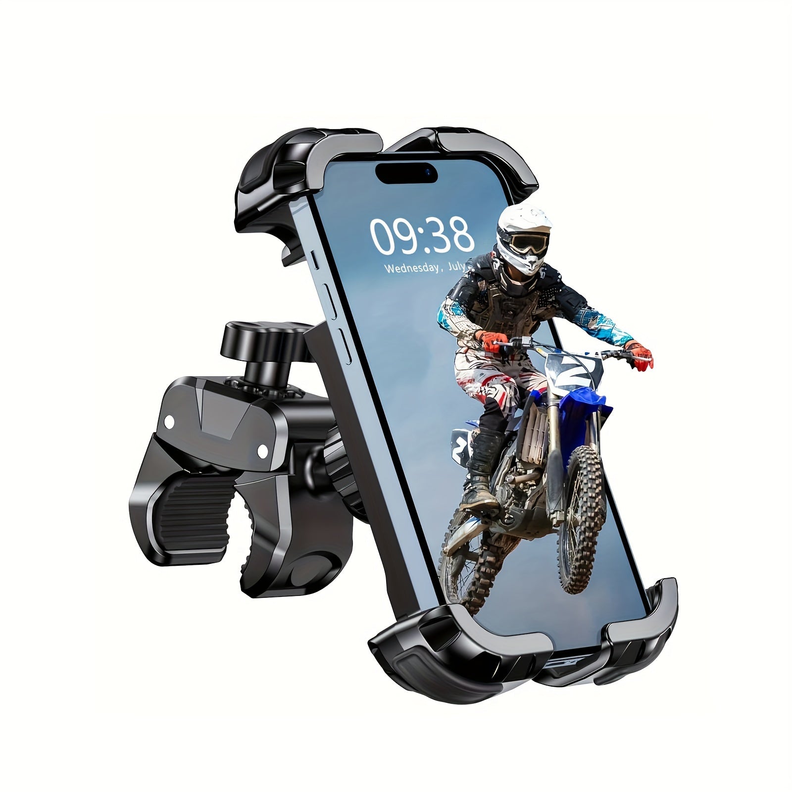 TEMU Bike Phone Holder, 360° Rotatable, 1-second Lock, , Compatible With 4.7-6.8 Inch Phones, For Mountain Bike-atv-scooter Handlebars