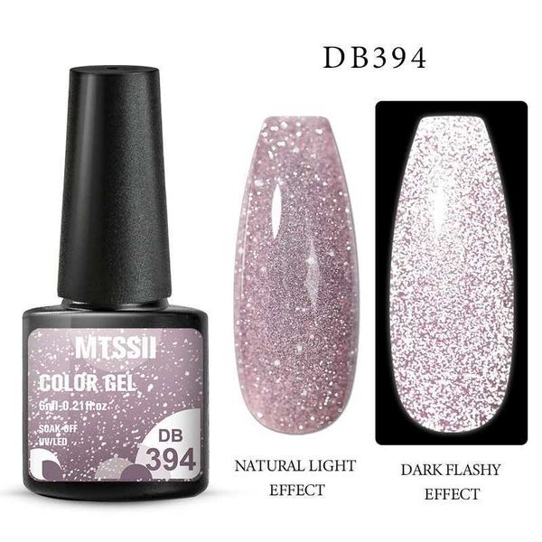 Mtssii Reflective Glitter Gel Nail Polish Sparkling Sequins Semi Permant Soak Off UV LED Color Varnishes Nail Art DecorationCL240711