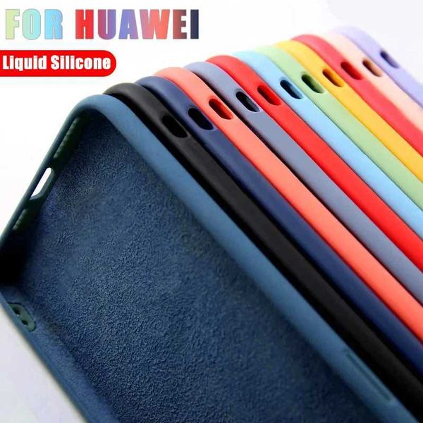 Liquid Silicone Phone Case For Huawei P50 P40 P30 P20 Mate 20 30 Honor 60 50 20 Lite Pro P Smart 2020 Fashion Cover Accessories Y240815