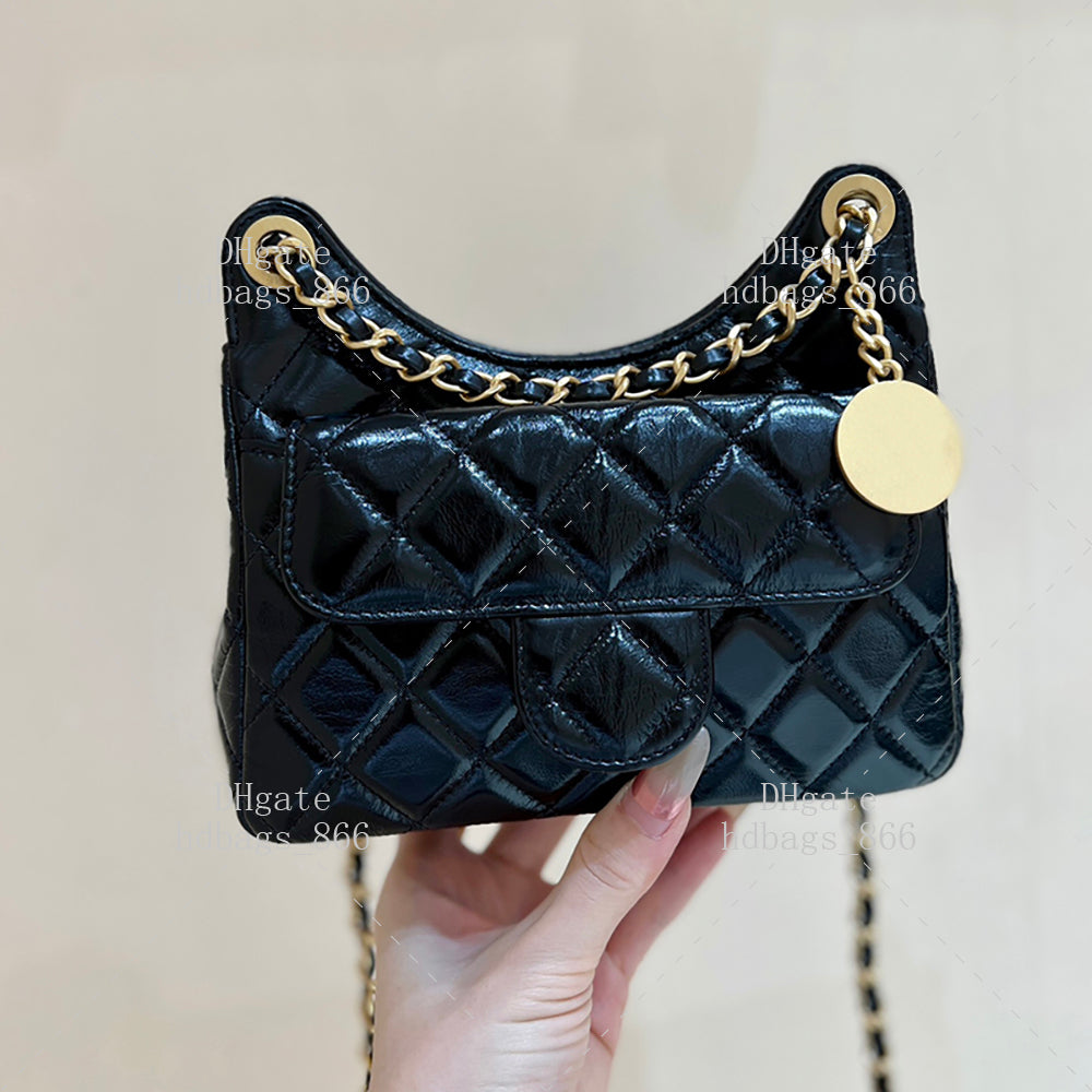 Small Hobo Bag 19CM Mirror Quality Crossbody Designer Bags Crumpled Calfskin Shoulder Bag Designer Woman Chain Bag With Box 24C27A