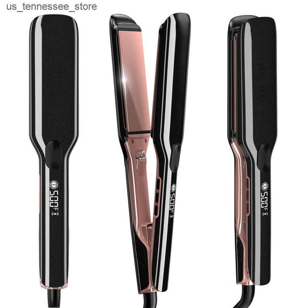 Hair Curlers Straighteners Professional Hair Straightener Keratin Treatment Wide Plate 500F Hair Flat Irons For Frizzy Hair Recovers Damage