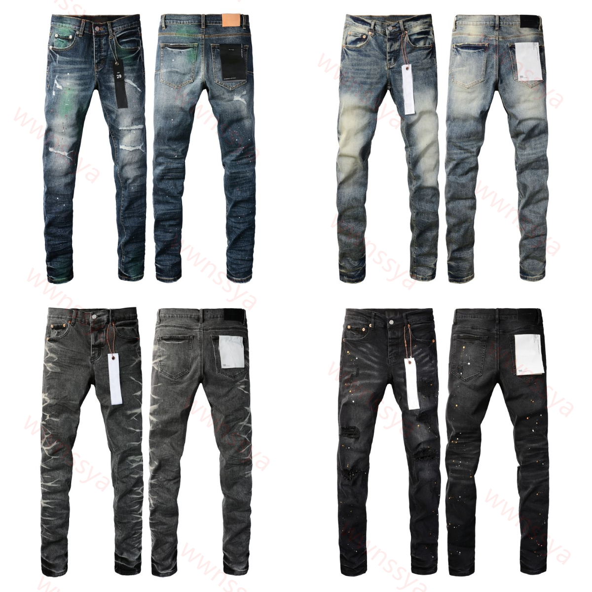 mens designer jeans women jeans Paint dot jeans casual hip hop streetwear casual designers joggers pant Jeans hole black skinny slim designer jeans