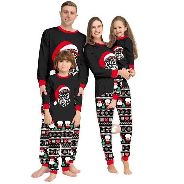 2025 Christmas Family Matching Pajamas Santa Claus Print Kid Baby Outfits Tops+Pants 2PCS Xmas Sleepwear Pyjamas Dog ClothesX241015