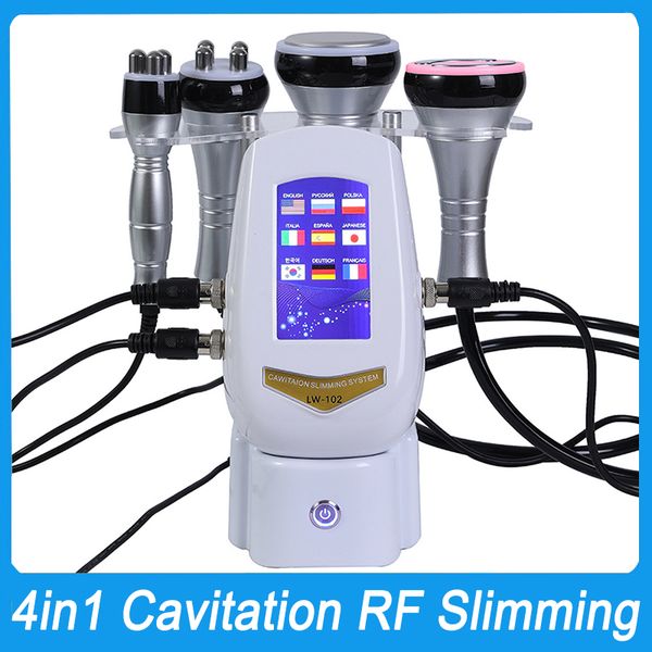 40K Ultrasonic 4IN1 Cavitation Body Slimming Machine Home Use Fat Loss Weight Reduce Beauty Device RF Facial Massager Skin Tighten Face Lift