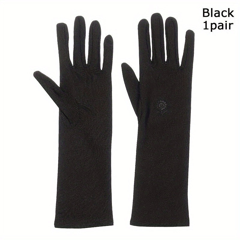 TEMU A Pair Of Elegant Solid Color Gloves, Breathable Riding And Driving Gloves, Outdoor Sunscreen, Gloves