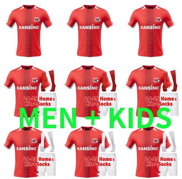 24 25 AZ Alkmaar Soccer Jerseys 2024 2025 GOES Football Shirts Home Men Uniforms kids kits socks full sets