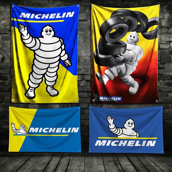 Banner Flags 3x5 Ft M-MichelinS Tires Flag Polyester Digital Printing Banner For Garage or Out door Decoration J241216