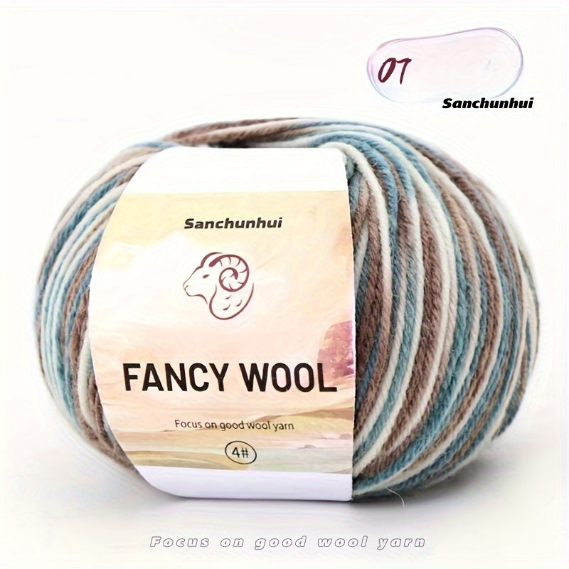 TEMU Colorful -dyed Wool Blend Yarn - Perfect For Knitting Sweaters, Vests, Hats & Shawls