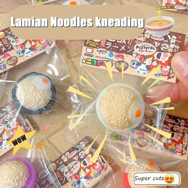 10PCS Decompression Toy Cute Simulated Food Colorful Ramen Bowls Squeeze Slow Rebound Toys Mini Lovely Decompression Unzip Toys Solid Soft R