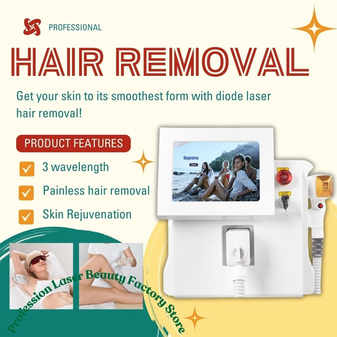 Best Depilator New Ice Platinum Cooling System Skin Care 808nm Diode Laser Hair Removal Machine 3-Wavelength