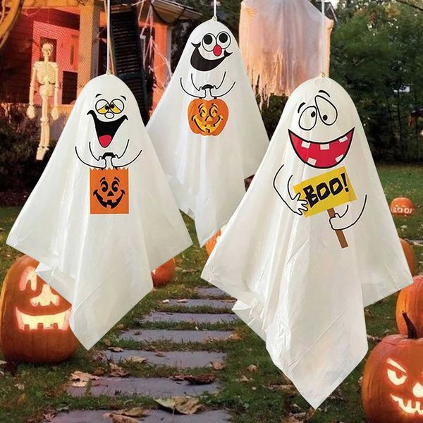 Fabric Mini Ghost Halloween Holding Ghost Party Decoração Finger Doll Bolo de bolo FreShipingHousehold Y240801