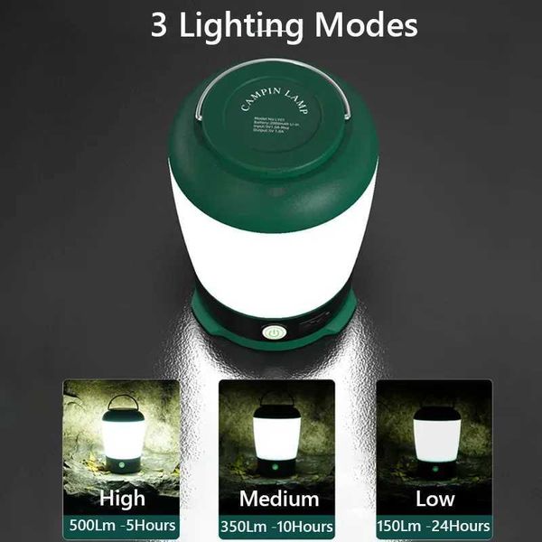 Portable Cam Light Charging 3-Tone Light Tent Light Outdoor Waterproof Flashlight Illumination Fishing Work Light M241121