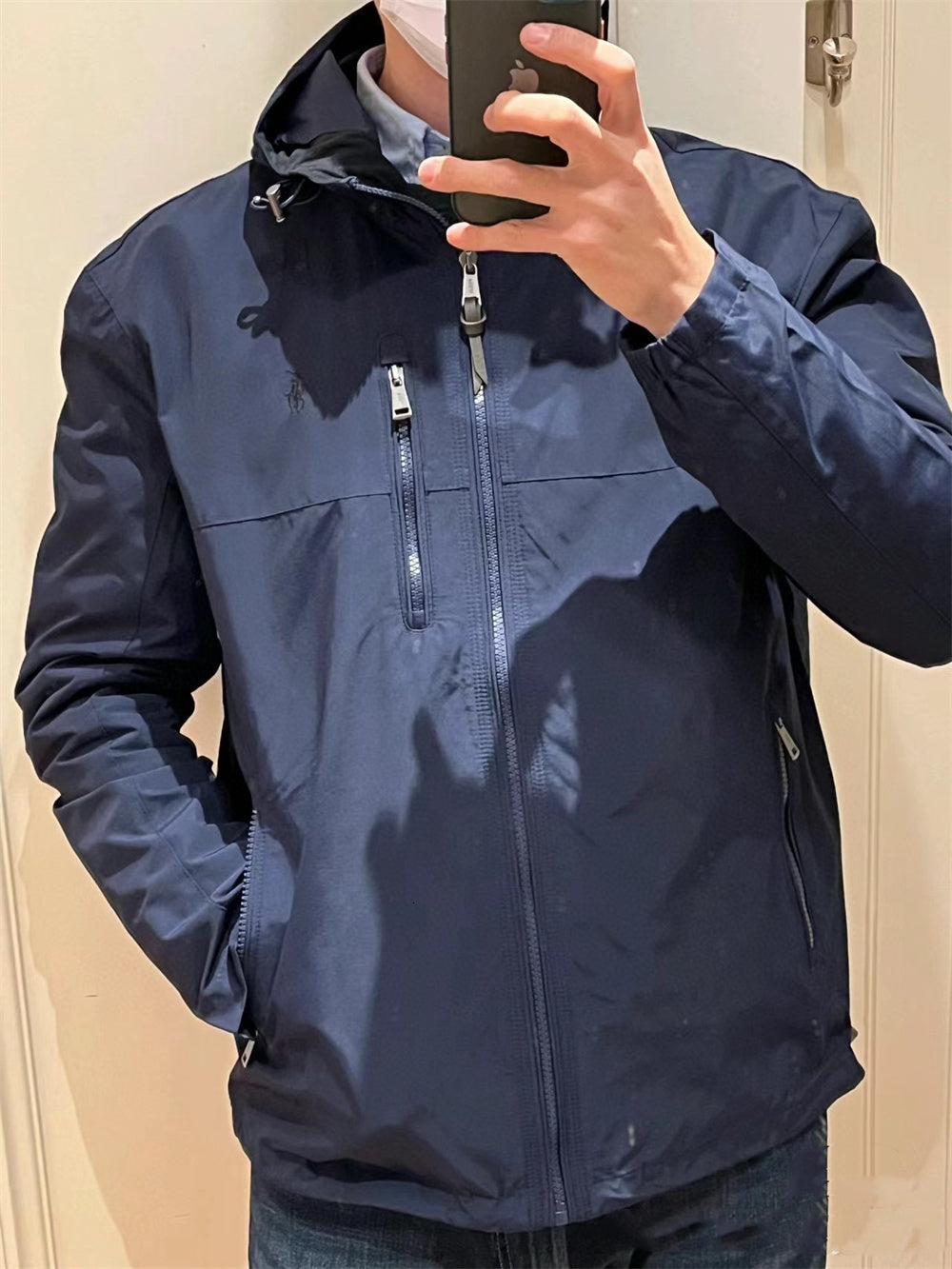 Mens Small Horse Lightweight Jacket Vintage Workwear Comfortable Fit Khaki Lapel Designer Coat Classic British Style Zip Up Outerwear