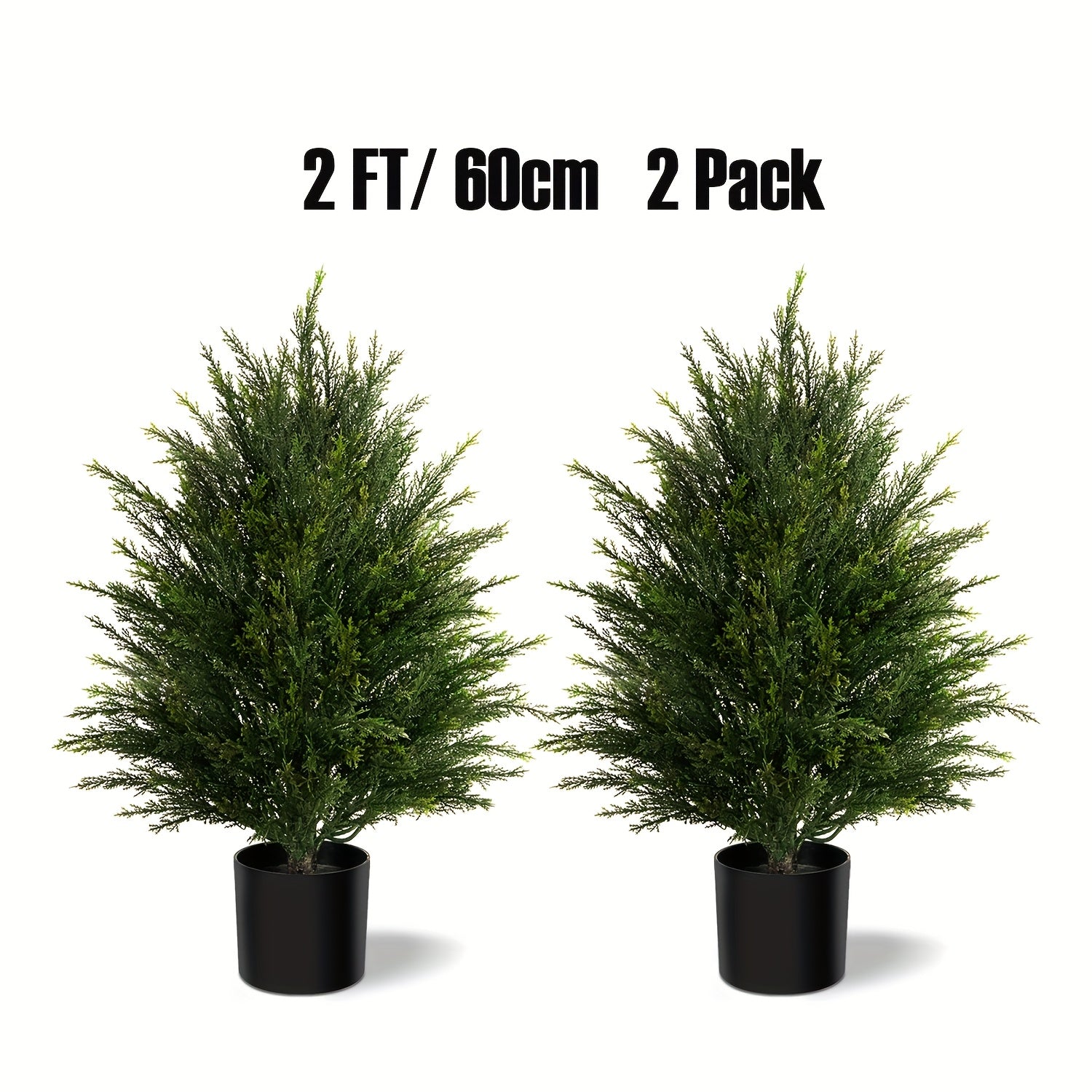 TEMU Artificial Topiary Cedar Ball Tree 2ft, Indoor Outdoor Potted Boxwood Plants, Fake Bushes Shrub Pine Tree For Home Garden Front Porch Decor