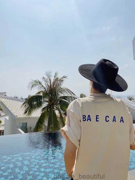 Paris 2023 Luxury Designer Mens women T Shirt Beige Letter printed shirts Short Sleeve Fashion Brand Designer bb Mens and womens T-shirt Cot