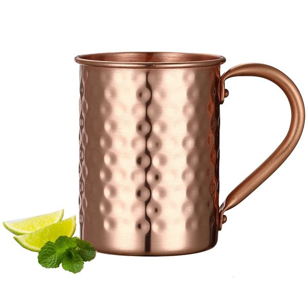 400ml 16.0oz 100% Copper Moscow Mule Mug Durable Coppery Beer Mugs Coffee Mug Milk Cup Pure Copper Cup Drinkware 250106