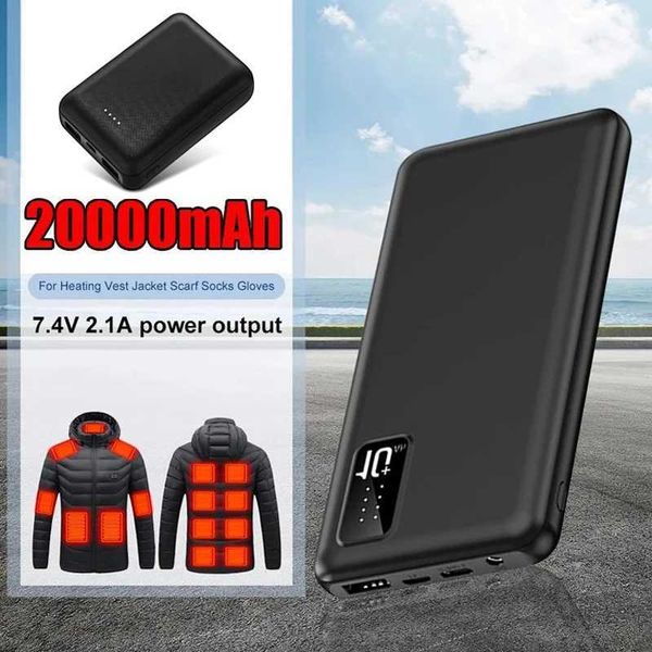 Power pack 20000mAh mini external battery charger set used for heating jackets sweaters socks gloves and electric heating equipment Y241104