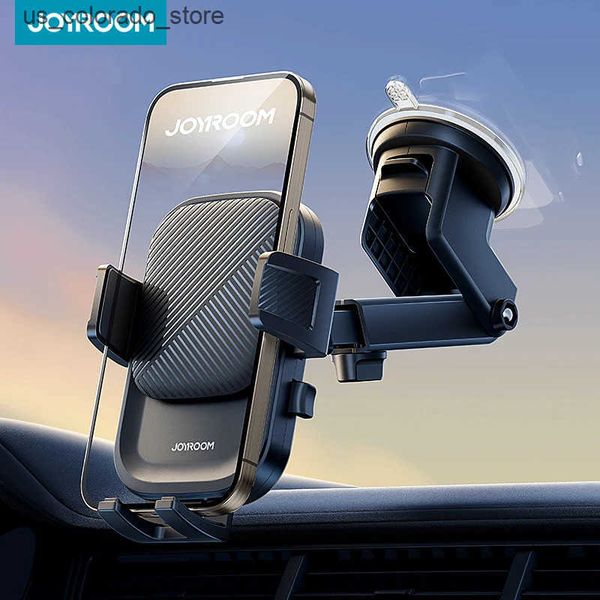 Cell Phone Mounts Holders Joyroom Phone Holder Mount for Car Hands-Free Strong Suction Universal Cell Phone Mounts for Dashboard-Windshield