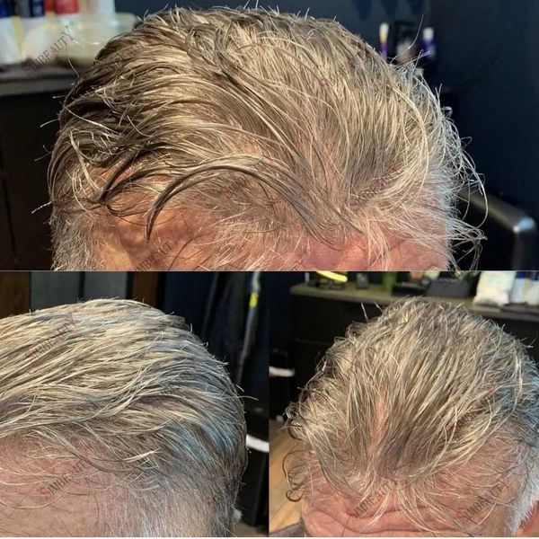 Nova chegada indetectável Micro Skin Base Loira 80% densidade 1b80# 0,02mm Tra tacada de pele fina de cabelo natural Hair Beauty Z241118