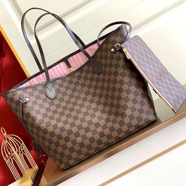 Tote Bag Designer Bags Handbag Totes Wallet Fashion Leather Messenger Old Flower Brown Lattice MM Shoulder Women Bags High Capacity Composit