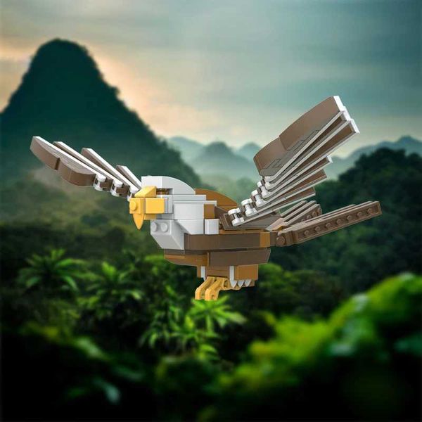 Blocks MOC Bald Eagle Birds Model Building Block Set Flying Animals Brick Building Kits Creative Puzzle Toy for s Birthday Gift S2412202