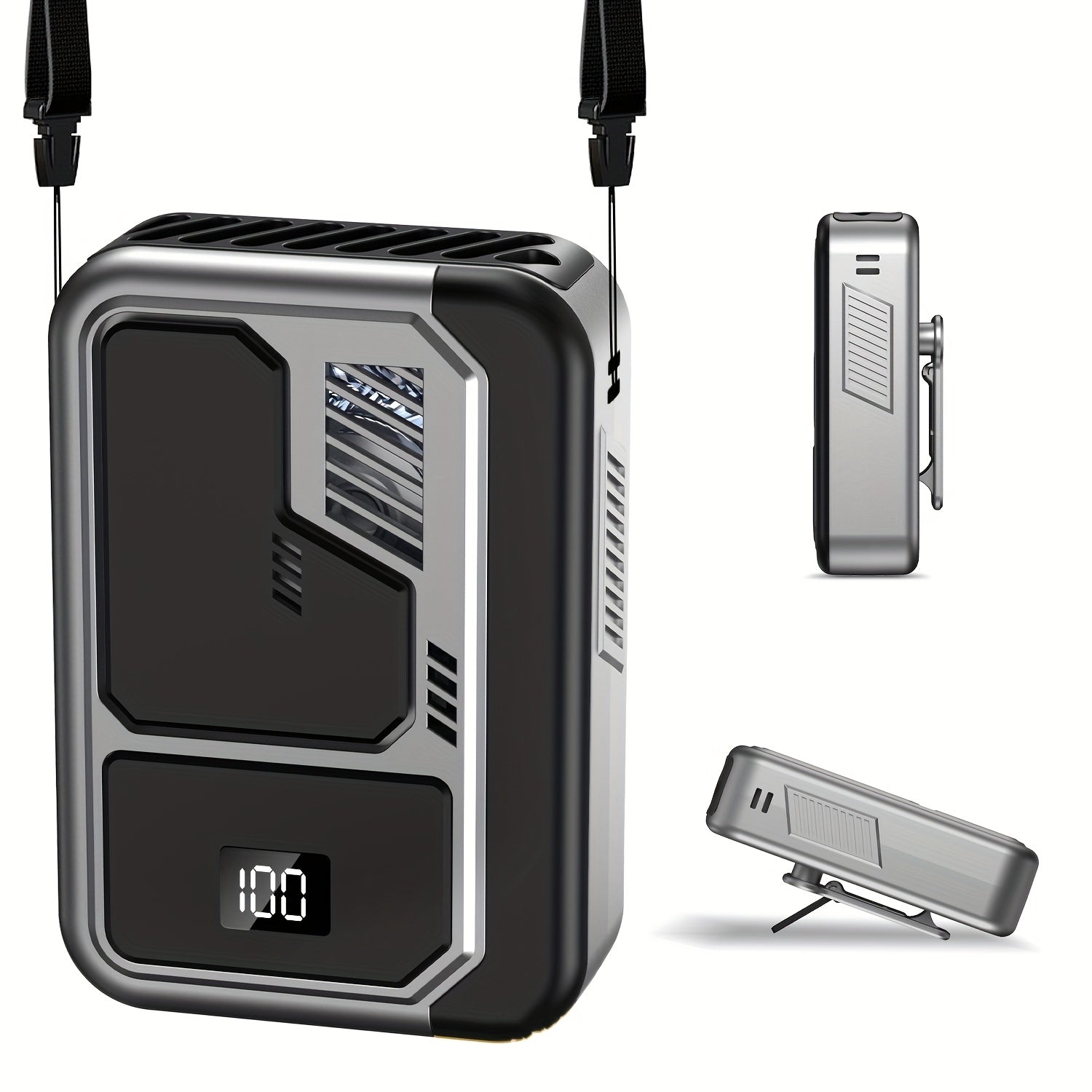 TEMU 2025 Neck Protable Waist Fan, Protable Desk Fan-pink-black, Powerful , With - 4 Wind , 3000mah-4000mah Large Battery, Suitable For Outdoor Work,