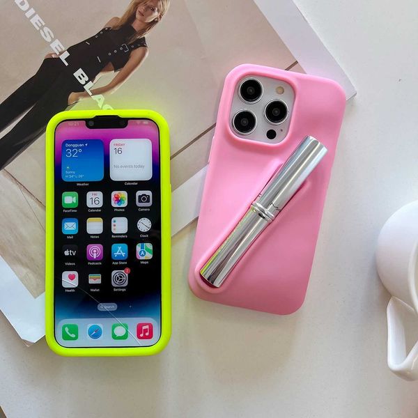 New Arrival Candy Lips Bracket Groove Storage Silicone Soft Phone Case Suitable for iPhone 16 15 Pro Max 15 Plus 12 Mini 13 Pro 11 X XS Max