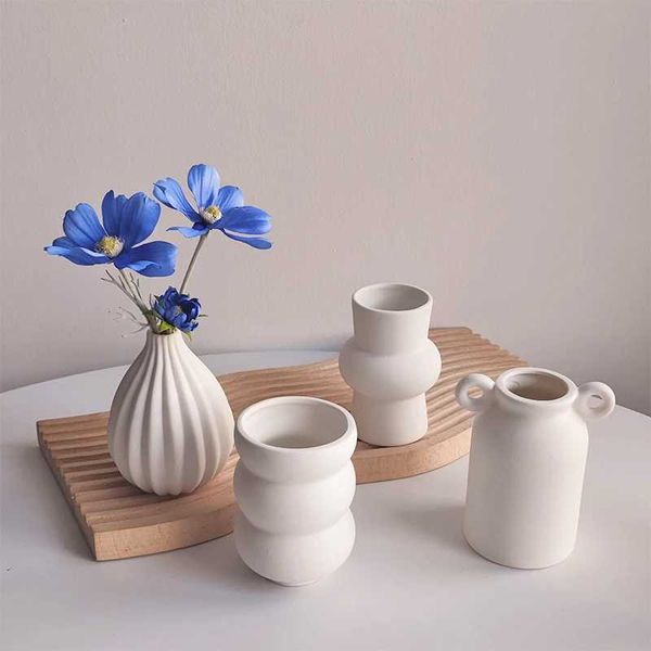 Vases Ceramic Vase Decoration Home Decorative Flowerpot Flowers Vases for Flower Wedding Table Decor Room Aesthetic Decor z241212