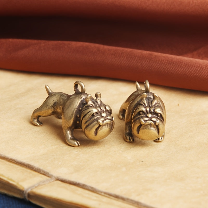 TEMU 2-pack Solid Brass Bulldog Keychain Pendants, , Outdoor Decor & Photo Props, Ideal For Valentine's Day, ,