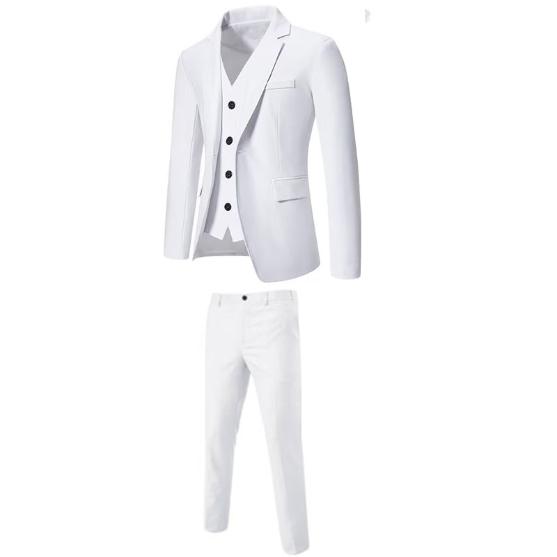 K825 Men&#039;s Slim Fit Three-Piece Business Suit Set - High-End Wedding Groom Attire