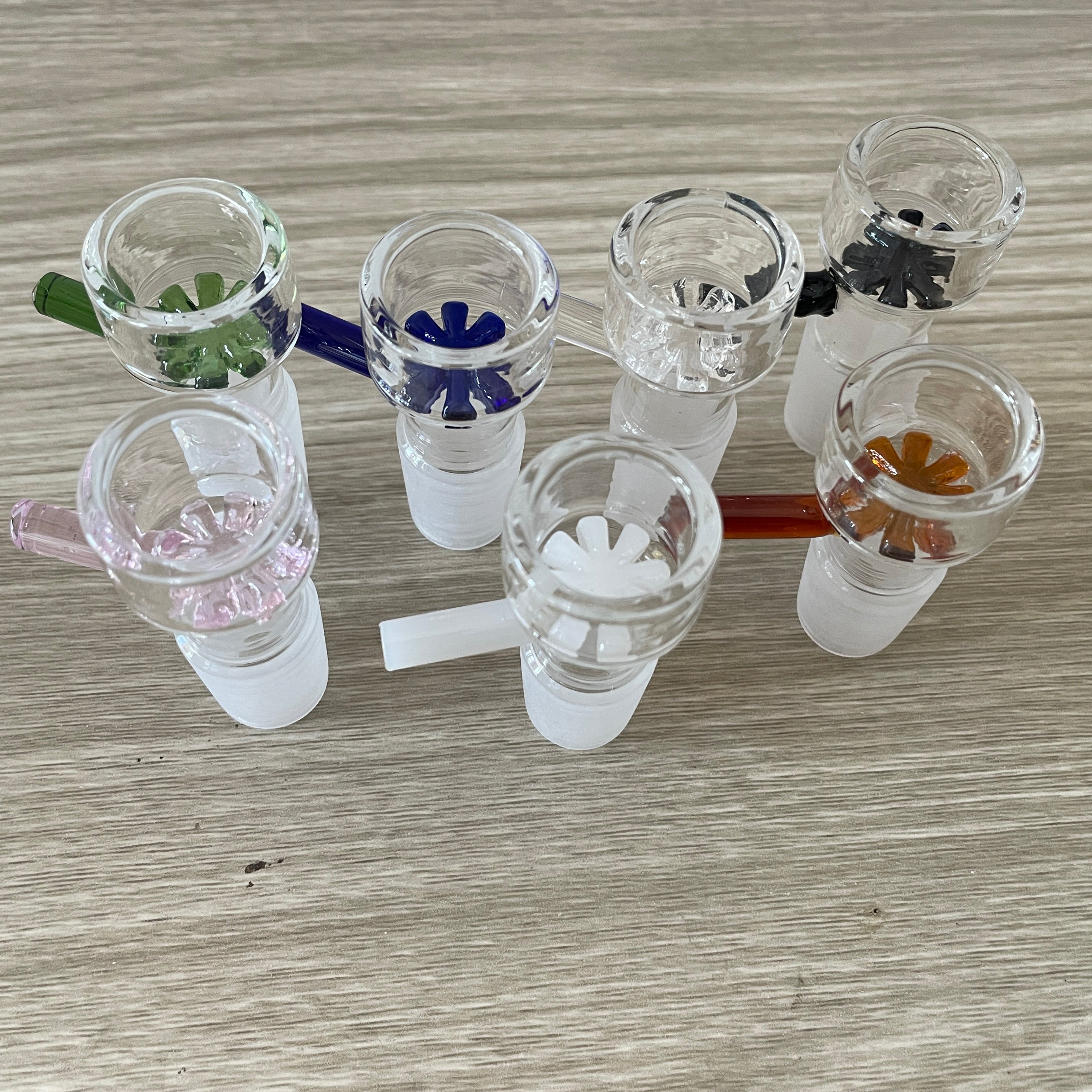 Slide Glass Bowls Colorful Snowflake Filter Bowl With Honeycomb Screen 14mm 18mm Male Heady Glass Bowl Bong Bowl For Glass Bongs Oil Rigs
