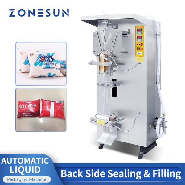 ZONESUN Automatic Filling and Sealing Machine Sachet Pure Water Liquid Pouch Bagged Juice Milk Pack Beverage Filler