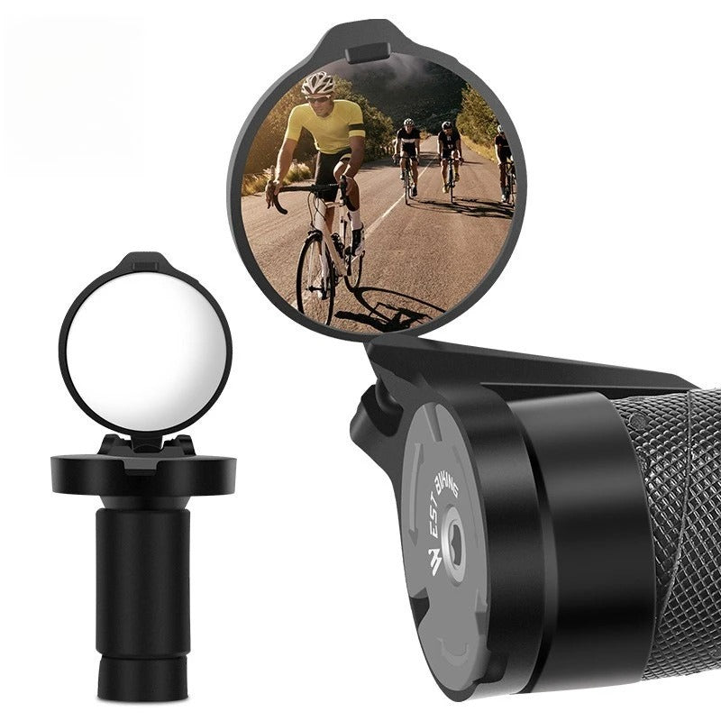 2 PCS Bike Mirror, Bikes Bar End Bicycle Riding Rearview Mirrors for Handlebars, Adjustable 360 Degree Rotatable Convex Mirror