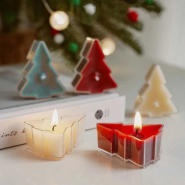 Christmas Tree Shaped Scented Aromatherapy Candle Soy Wax Long-Lasting Scented Decorative Candles Festive Home Party DecorationXJ241112