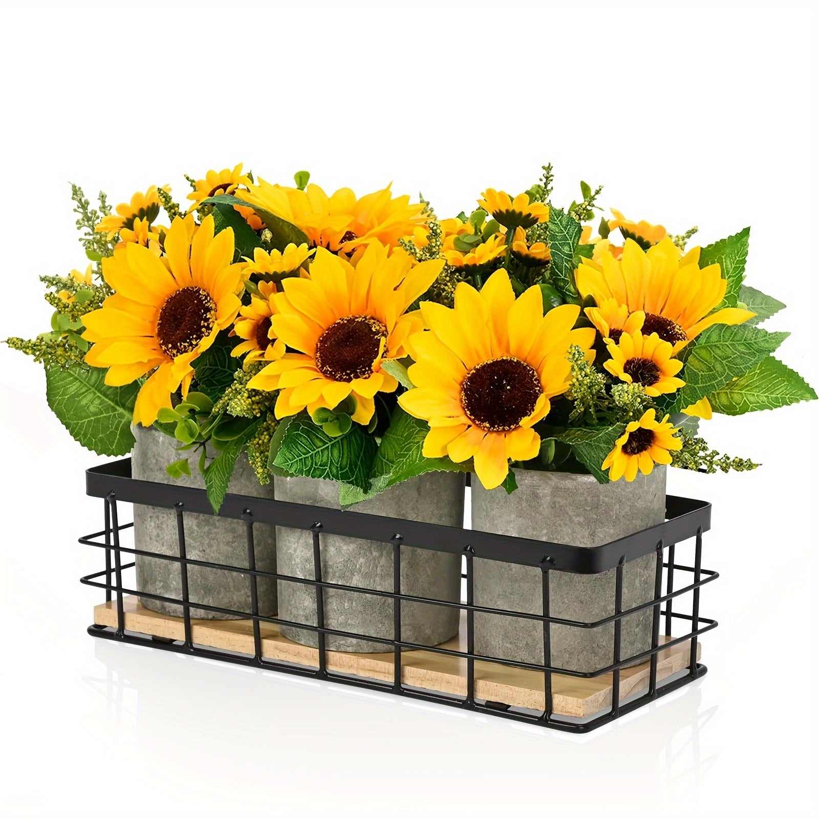 TEMU Artificial Sunflowers Plants For Indoor Christmas Decoration, Fake Fall Flower Sunflower For Home Kitchen Office Decoration