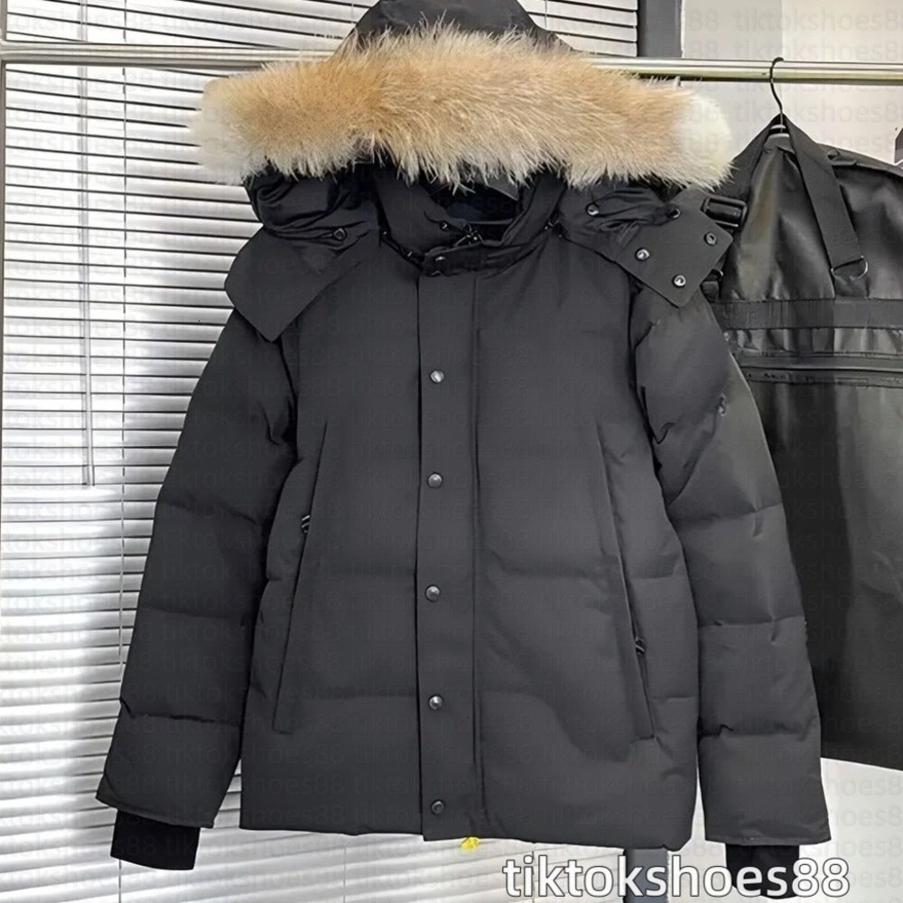 Mens Down Jackets Winter canadian Outdoor Outerwear Big Fur Hooded Fourrure Manteau Down Jacket Coat Hiver Parka Doudoune Hooded Downs sizes XS-3ML