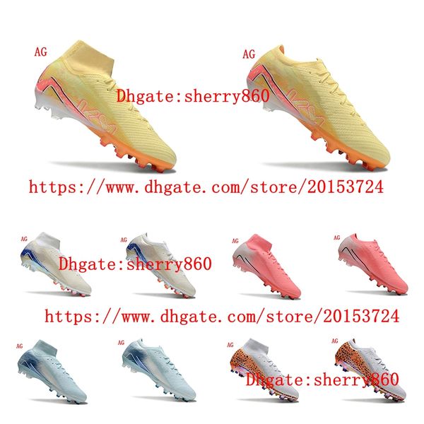 Mens Soccer shoes 16 AG Cleats Football Boots Firm Ground Soft Leather Comfortable Plating Sole Knit