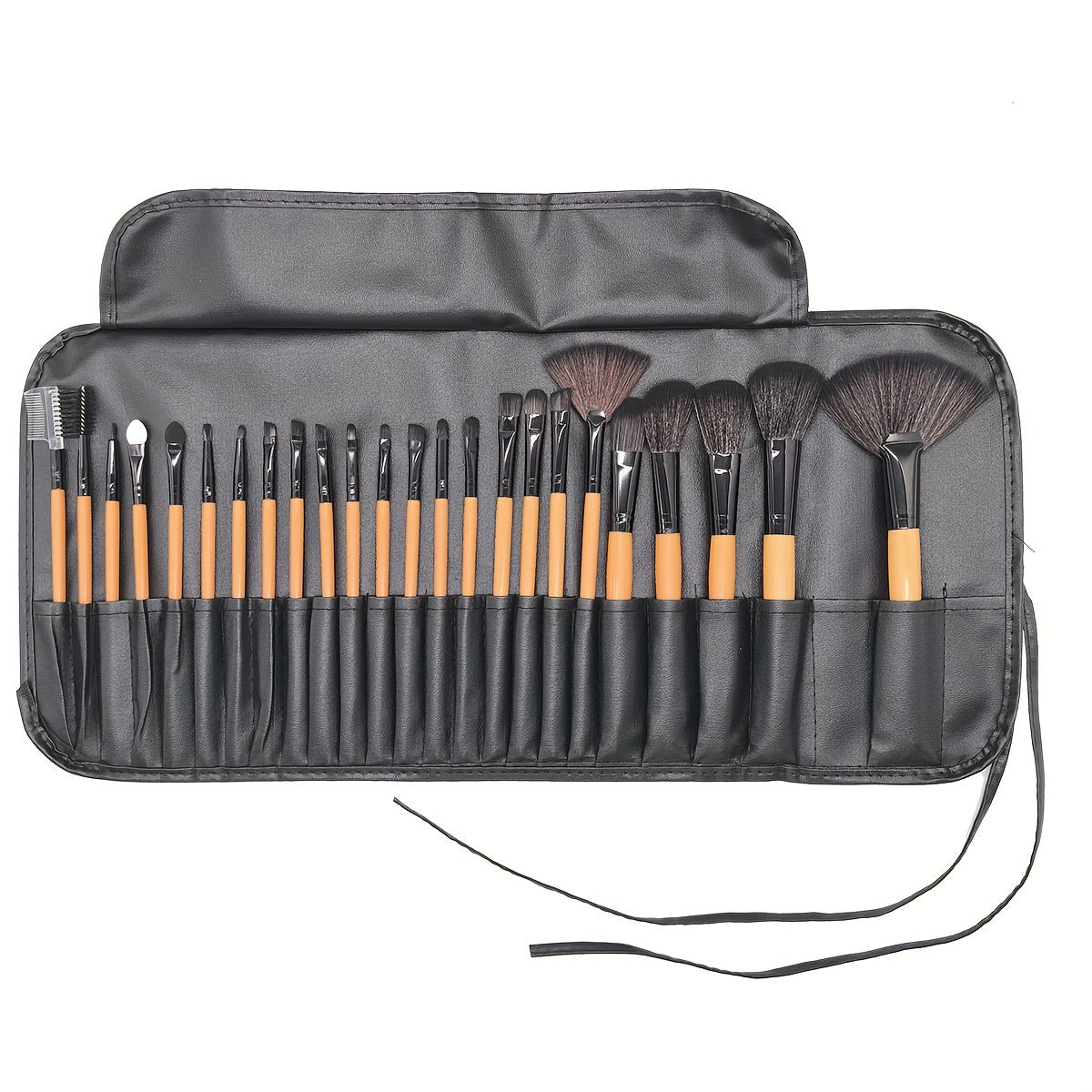 TEMU 24 Professional Makeup Brushes Suit With Buggy Bag-soft Synthetic Bristle Suitable For Foundation, Eye Shadow, Blending, Etc.-ideal Gift For