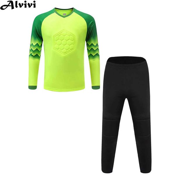 Goletomista de futebol Childrens Set Goalkeeper Sports Definir bloco de proteção de manga longa com calças Treinamento de jogo de futebol un