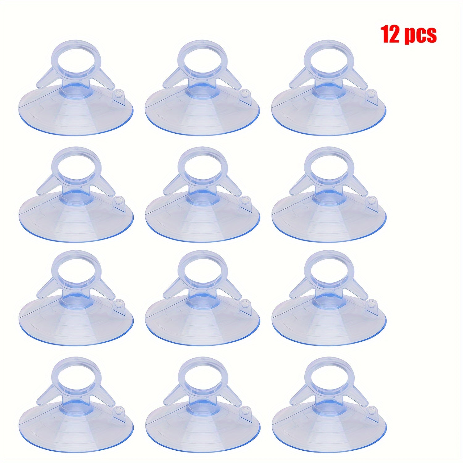 TEMU 12-30pcs Pvc Suction Cup With Hook For Car Windshield Visor, Glass Windows, Tiles, Kitchen, Bathroom, Mirror, Shower Wall, Car Window, Office