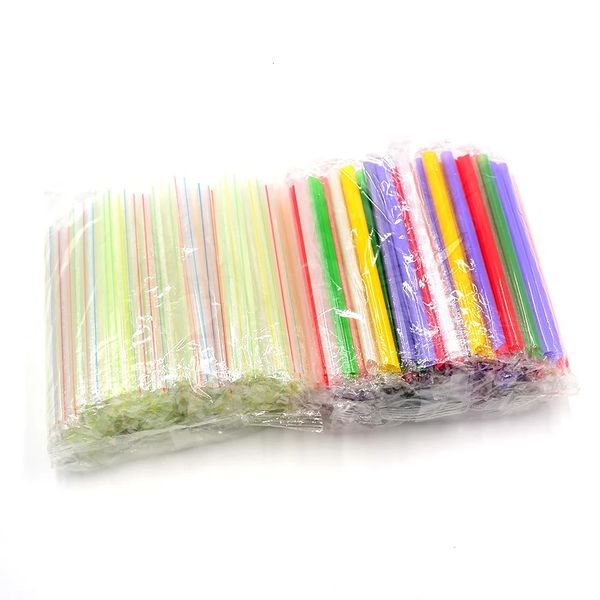 100pcs 190x11mm Big Milkshake Straws Bubble Boba Milk Tea Plastic Thick Smoothie Cold Drinking Drinkware Bar Accessories 250211