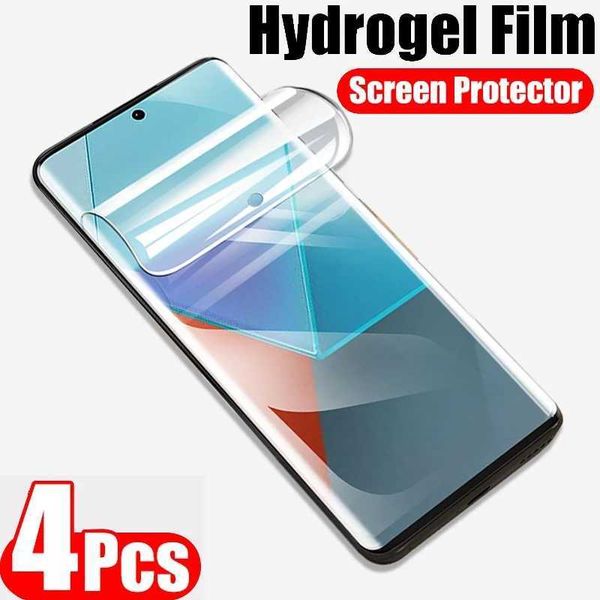Cell Phone Screen Protectors 4Pcs Hydrogel Film For Redmi Note 13 Pro plus Note 13 4G Note 13R Pro 5G Screen Protector For Redmi 13C 4G 13R