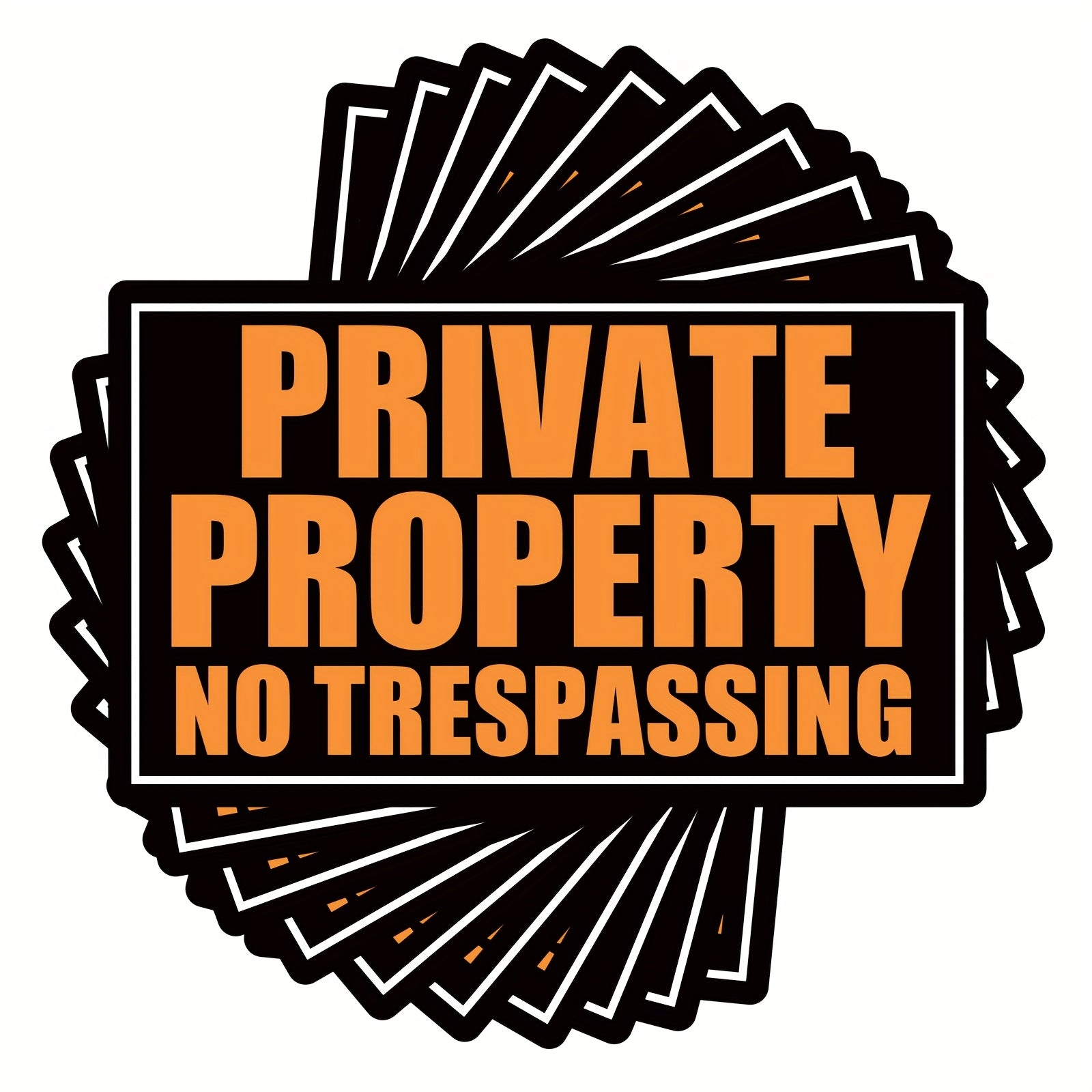 TEMU 10-pack Private Property No Trespassing Stickers - 9.8x5.9 Inch Waterproof Uv-resistant Self-adhesive Decals For Doors, Fences, Windows -